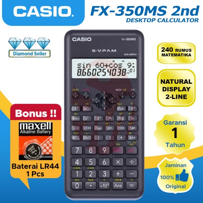 

Ready Stock Kalkulator Casio Fx 350 Ms Plus