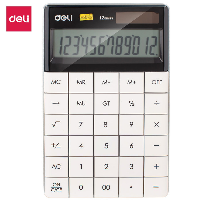 

Cuci Gudang Deli E1589 White Calculator/Kalkulator-Modern Calculator 12-Digit