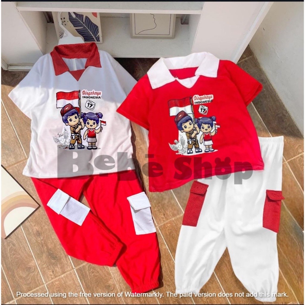 Setelan Baju Bayi & Anak Setelan baju merah putih kemerdekaan indonesia 17 agustus untuk anak