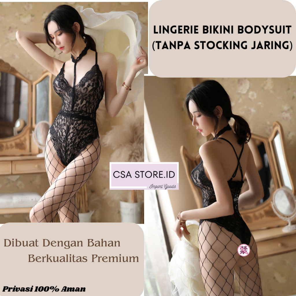 Promo Baju Wanita Lingerie Bikini Seksi Hot BodySuit Sexy Transparan Baju Tidur Wanita - SLG3
