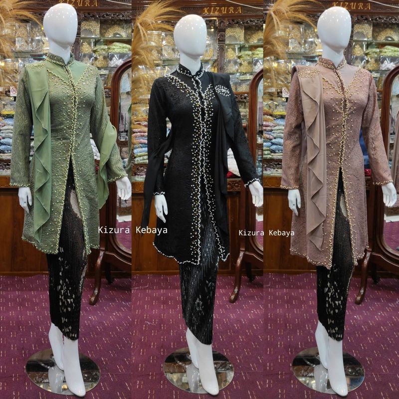 Baju Tradisional Kebaya Halus & Dingin Atasan Kebaya Mahadewi Ibu Besan Ibu Hajat Tunik Domas