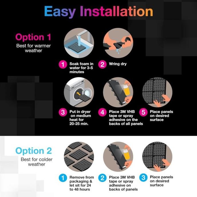 Busa Peredam Suara Ruangan Kamar Dinding Studio Soundproof Foam 12Pcs