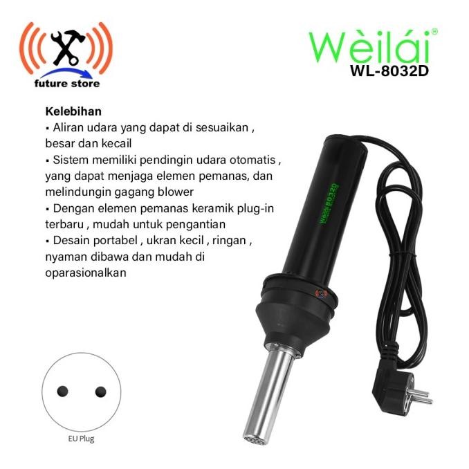 Weilai WL-8032D Digital Blower Portable Solder uap solder uap