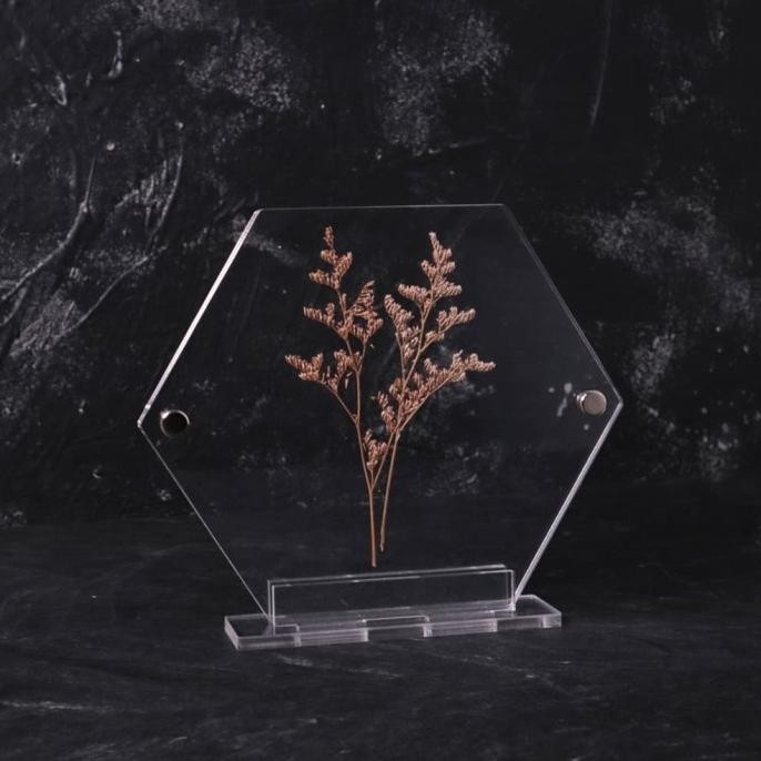 Standing Floating Frame Acrylic | Double Akrilik Frame Jepit Flower