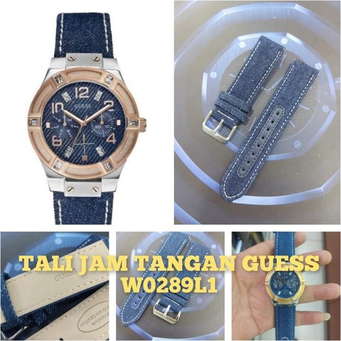 Tali Jam Tangan Kulit Jeans/Denim Guess W0289L1 Original Terlaris