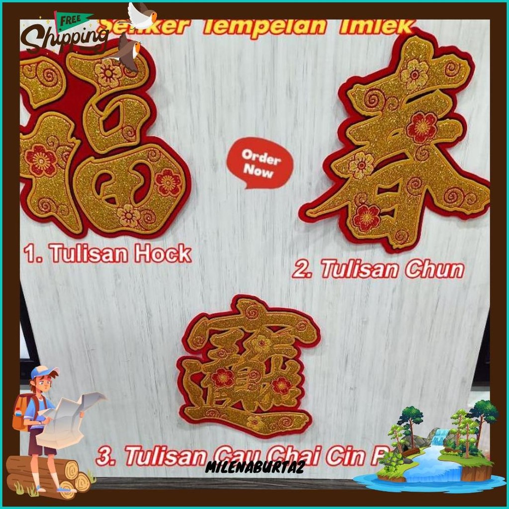 

Setiker Tulisan Imlek Ada 3 Varian Tulisan Hock, Chun, & Cau Chai Chin Pau Murah