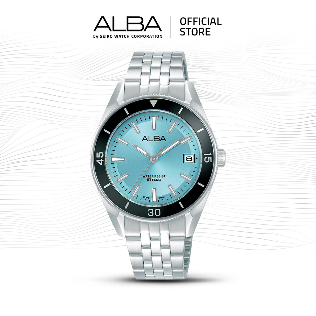 Alba Jam Tangan Wanita AG8Q25 / AG8Q25X1 Quartz Light Blue Dial Stainless Steel Watch