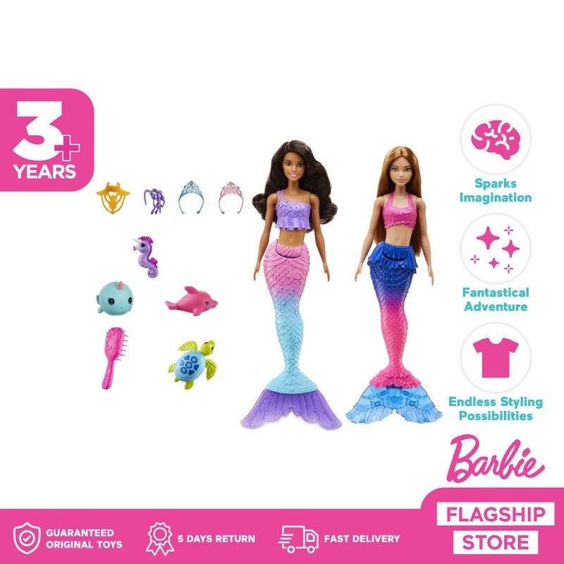Barbie Dreamtopia Ocean Adventure Mermaid Dolls and Accesories - Mainan Boneka Anak Perempuan