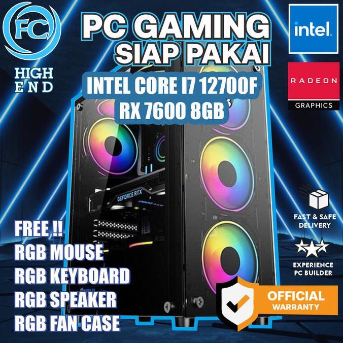 

PROMO PC GAMING & DESIGN I7 12700F 16GB RX 7600 8GB SIAP LIVESTREAMING