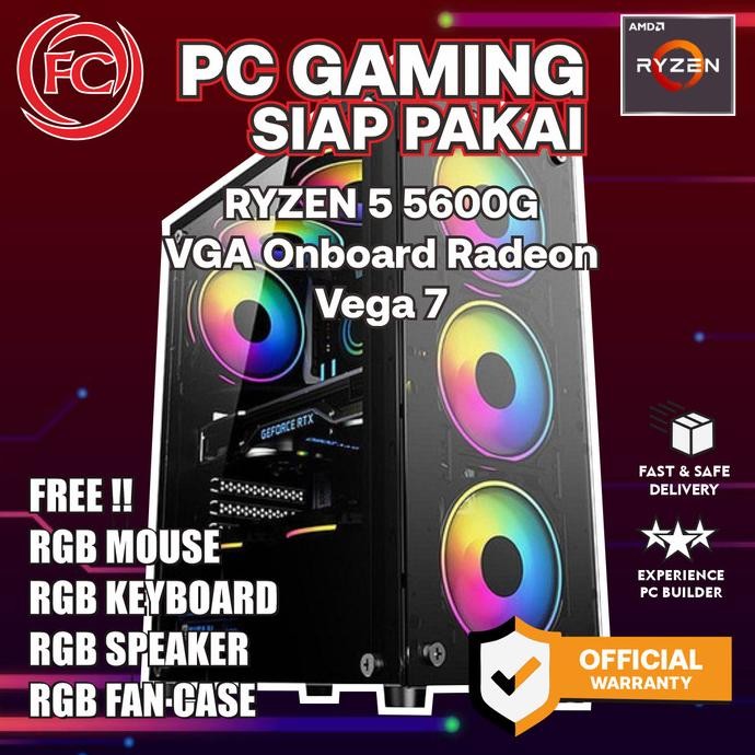 

PROMO PC GAMING & DESIGN RYZEN 5600G 16GB RAM FULLSET SIAP PAKAI