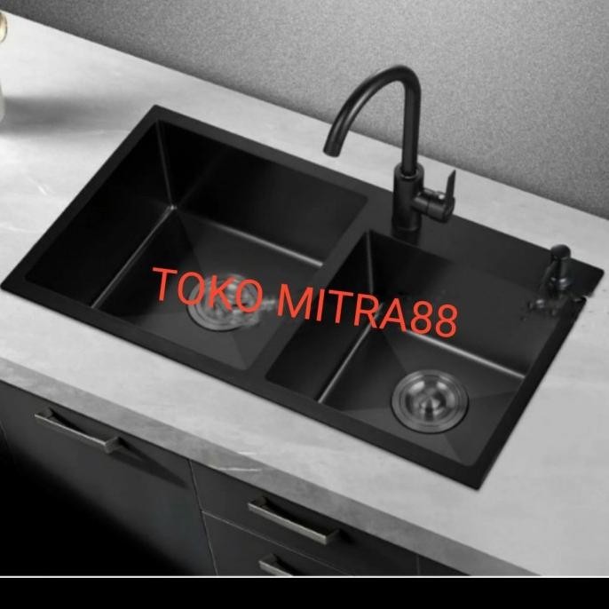 

PROMO PAKET LENGKAP KITCHEN SINK 8245 BLACK KRAN TROMPET HITAM