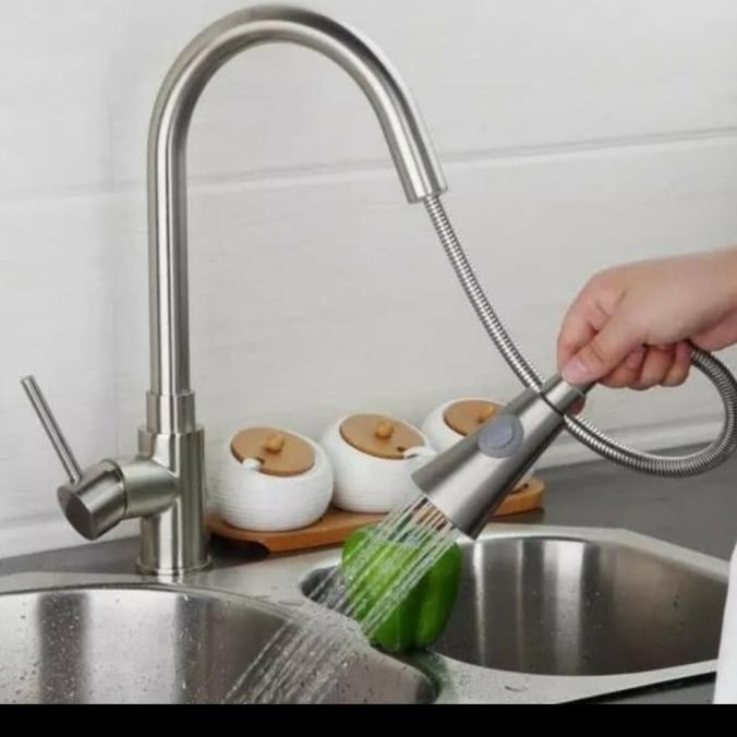 

PROMO KRAN TARIK PANAS DINGIN STAINLESS SUS 304/ KRAN CUCI PIRING