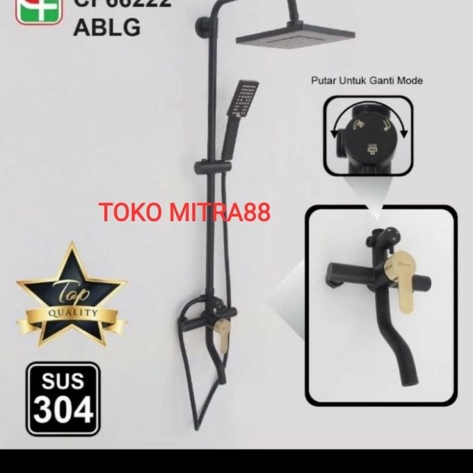 

PROMO SHOWER TIANG PANAS DINGIN BLACK GOLD/KOMPLIT SET TINGGAL PASANG