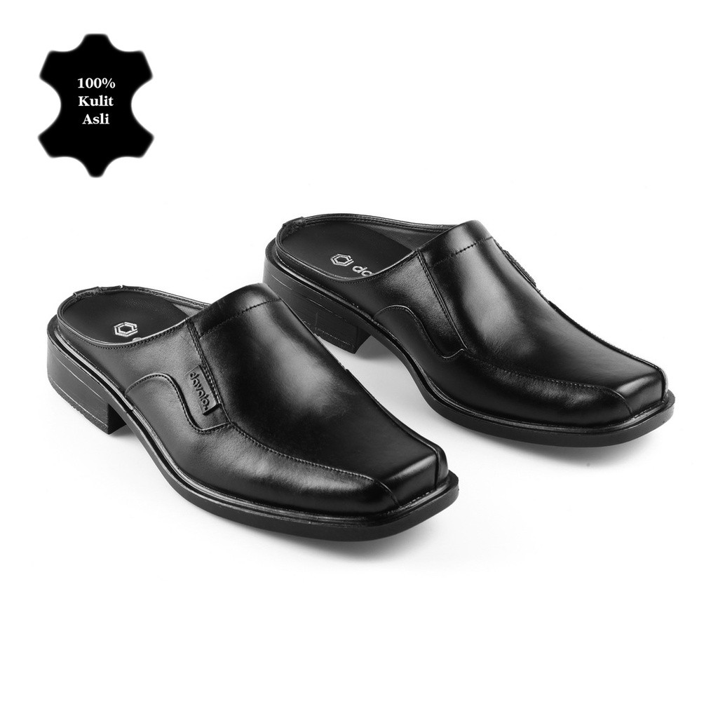 Promo Sepatu Sekolah davalo Bustong Pria Kulit Sapi Asli Sepatu Sandal Selop Sendal Slop Slide