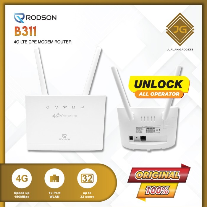Rodson Router 4G LTE B311 Modem Wifi Unlock All Operator - Garansi 1 Tahun