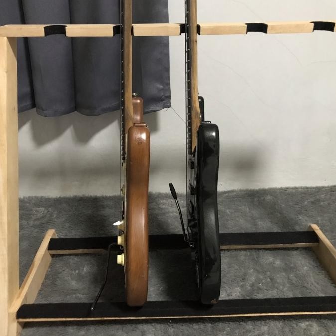 stand gitar elektrik stand gitar akustik stand bass kayu V5 (5slot)