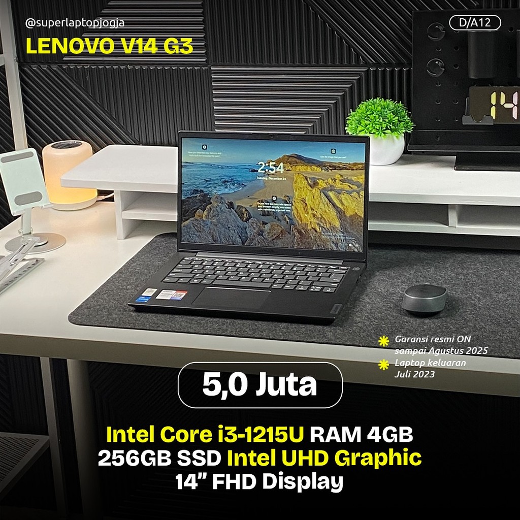 Lenovo V14 G3 intel core i3 gen12 ram 8gb ssd 256gb