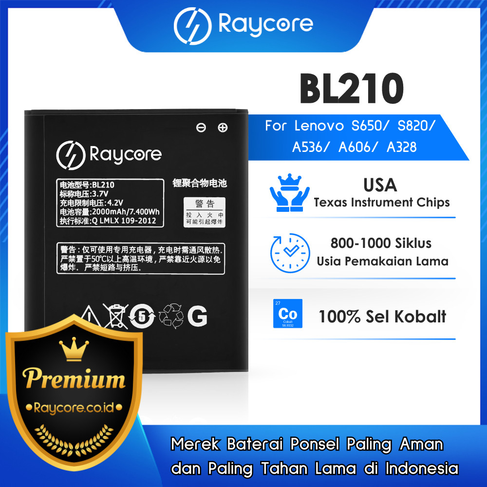 Ryacore - Baterai BL210 FOR LENOVO S650/ S820/ A536 / A606/ A328