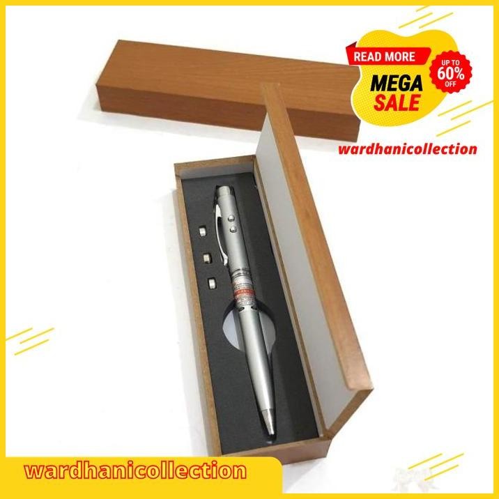 

[PUTIH] PULPEN LASER 3 IN 1 KOTAK KAYU EXCLUSIVE POINTER GIFT BOX WOOD HIGHT QUALITY !!