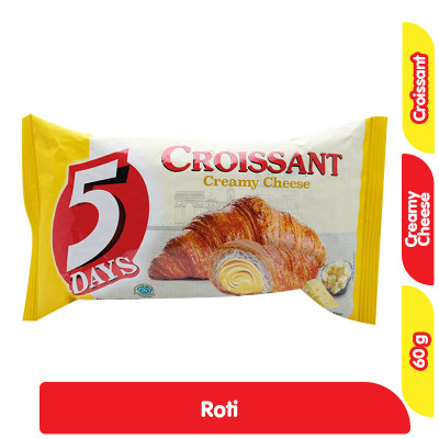 

5Days Roti Croissant Isi Fla Keju 60 g