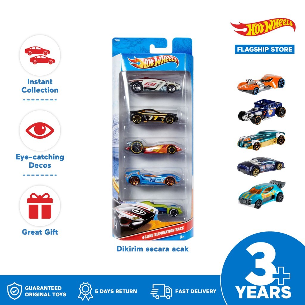 Hot Wheels 5-Car Pack - Mainan Mobil Balap