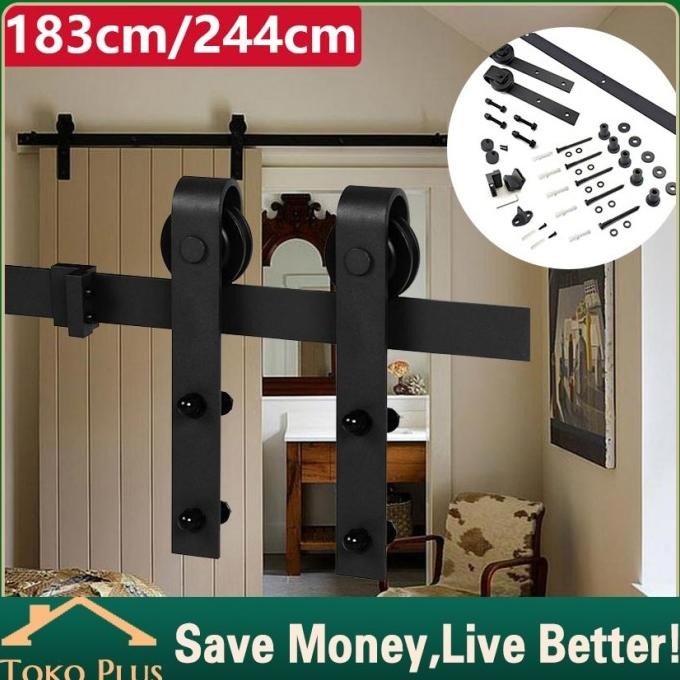 custom rel pintu sleding/Set barn door untuk Rel Geser Pintu Kayu Gudang lebar pintu/Pintu Geser Bar