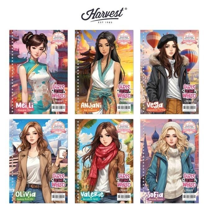 

Loose Leaf Kertas Binder Harvest A5 Girls of The World 2 Paket isi 6