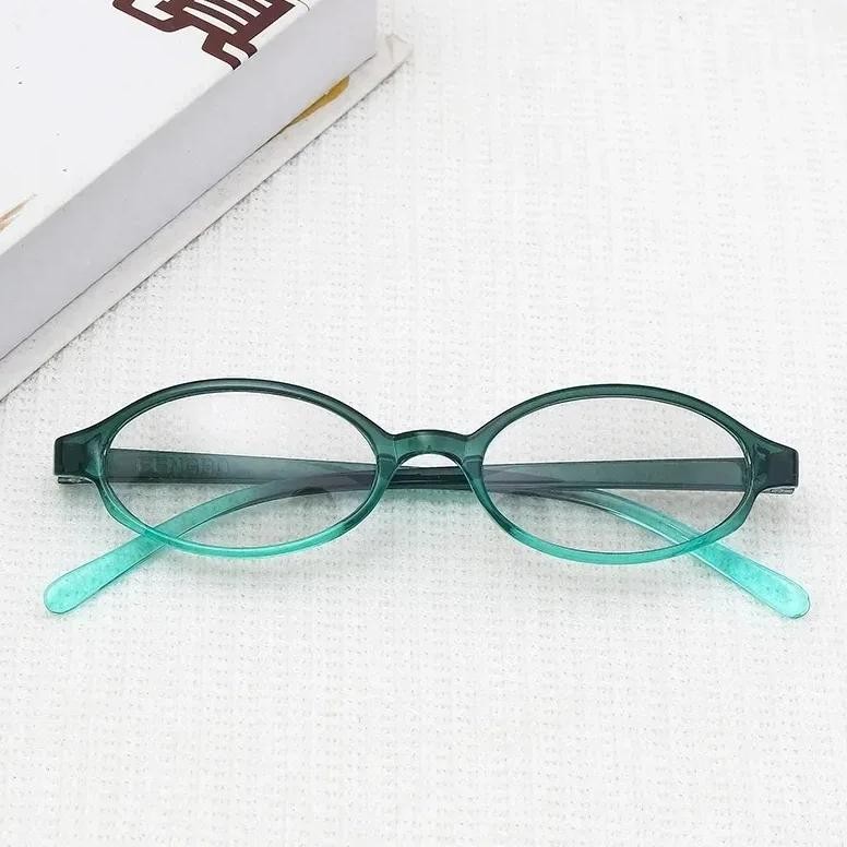 Retro Red Green Oval Small Frame Glasses  Anti Blue Light Glasses Ladies Myopia Glasses Finished Sho