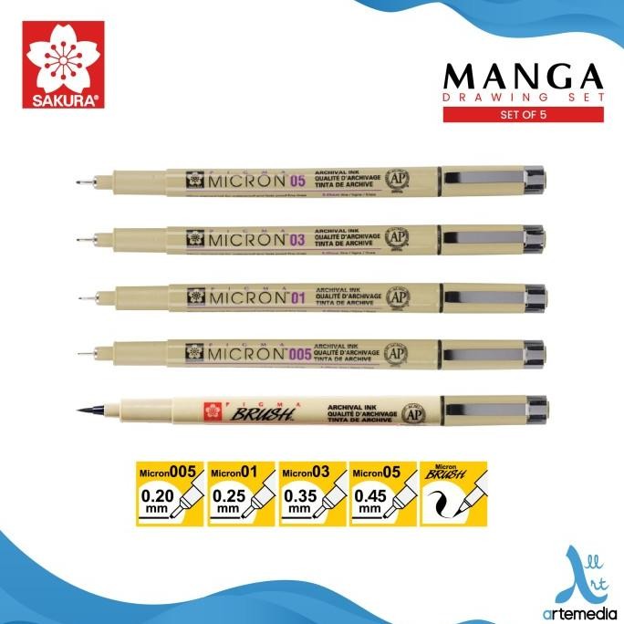 

Drawing Pen Sakura Pigma Micron Manga Drawing Set GT