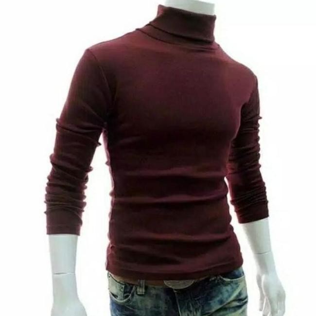 Viral 3Xl-8Xl Kaos Pria Kerah Tinggi Panjang Turtle Neck Daleman Jumbo GBM