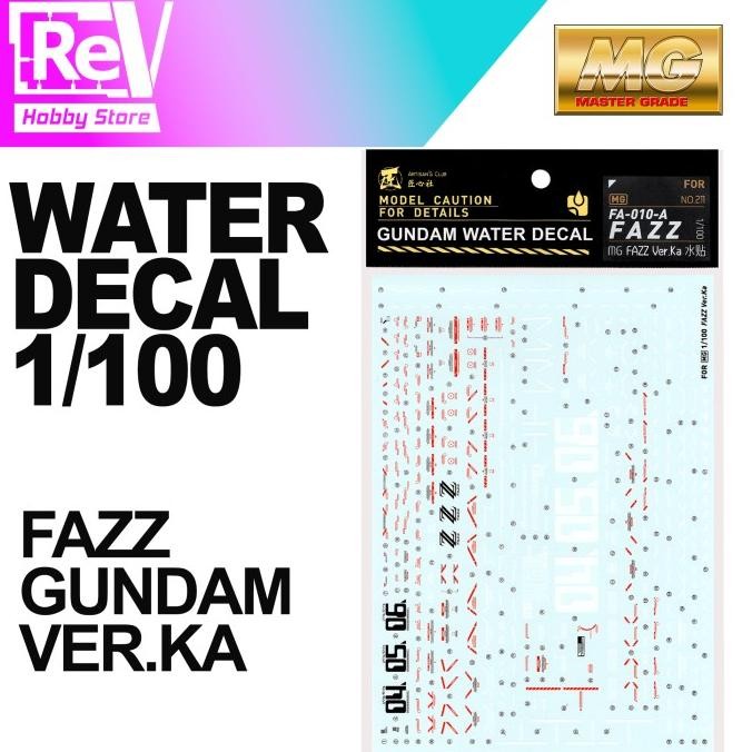 GUNDAM WATER DECAL MG FAZZ VER.KA MASTER GRADE