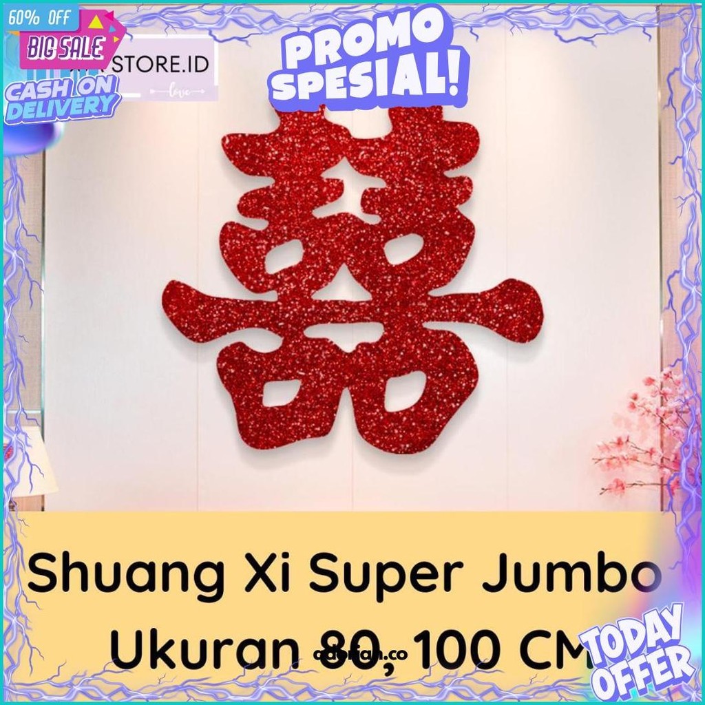 

Shuang Xi Gliter Super Jumbo 80 Cm / 100 Cm Premium (R037-R040) Cod