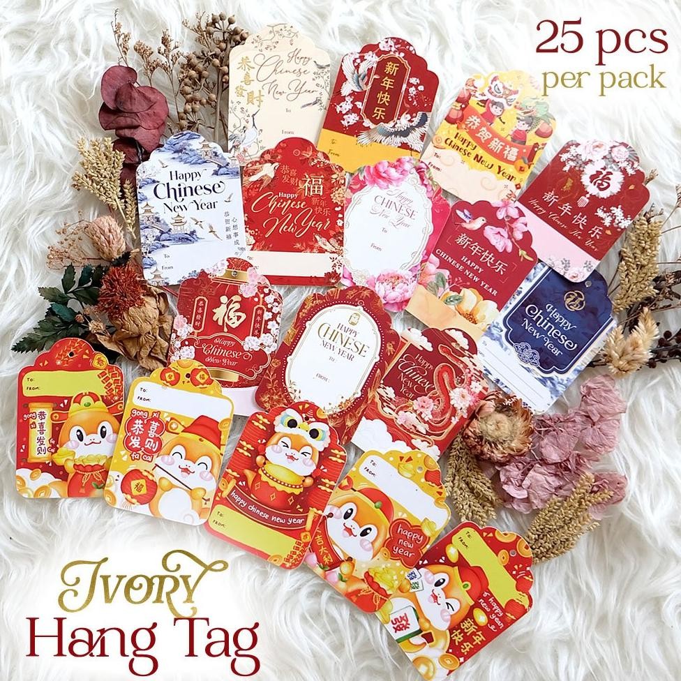 

25Pcs Hang Tag Imlek Hangtag Sincia Chinese New Year Kartu Mini Cny Capgomeh / Cap Go Meh Siap Kirim