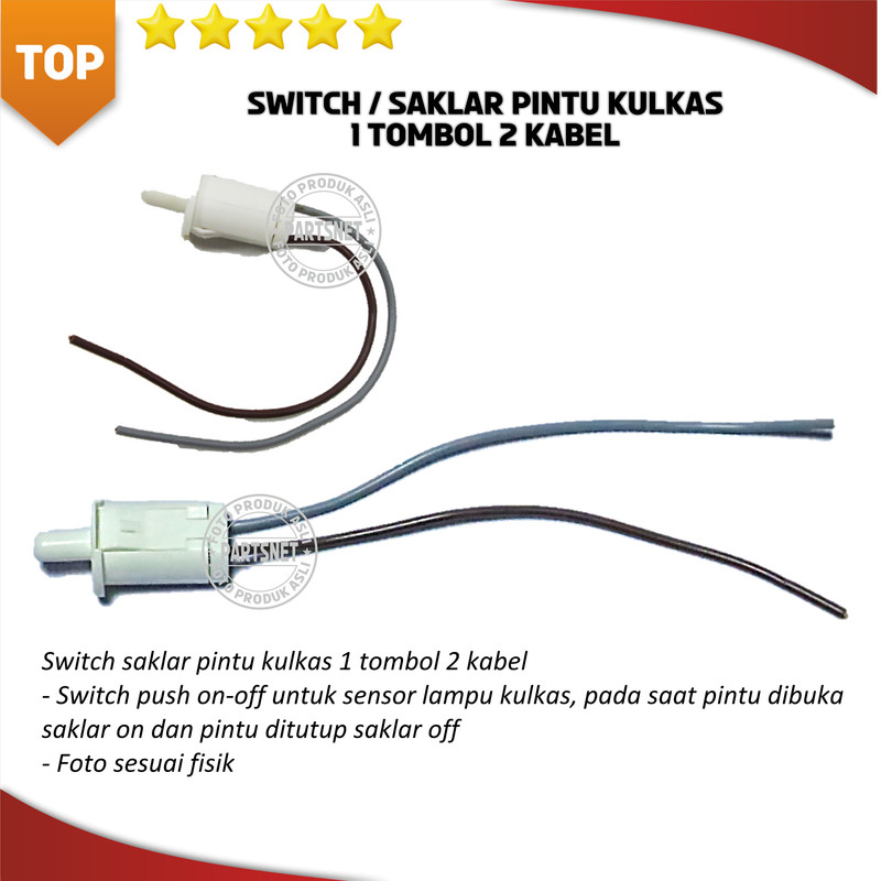 Switch saklar pintu kulkas 1 tombol 2 kabel