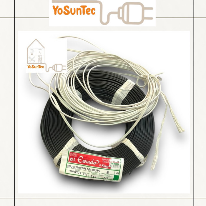 SALE Kabel Listrik Serabut Gepeng 2x30 2x0.75 Sinar Sucofindo EWINDO METER