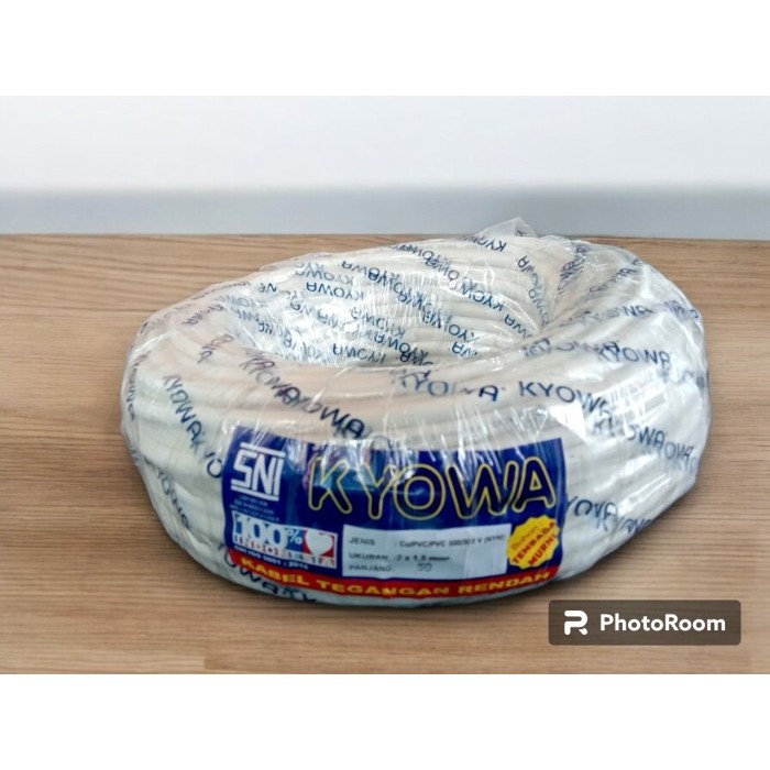HEMAT KYOWA KABEL LISTRIK NYM 2X1,5 KAWAT 1 ROLL KABEL LISTRIK NYM 2X1,5 SNI 50 YARD