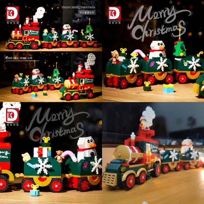 Produk sembo block christmas theme bricks snow globe diy music box