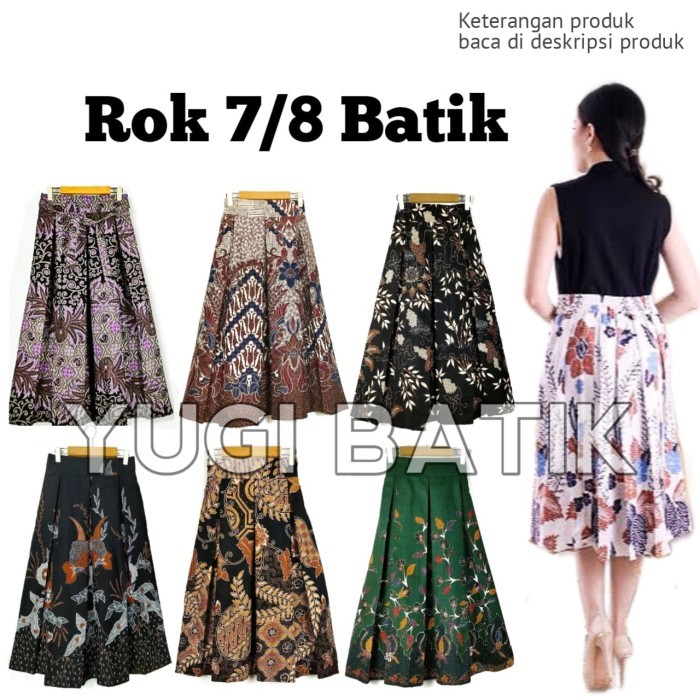 Rok 7/8 wanita batik bukan import korea - Rok 7/8 Motif kekinian - Random TERLARIS