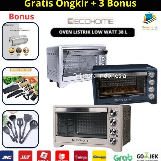 Oven Listrik Low Watt - Ecohome Oven Listrik Platinum 38 L - Eop 888
