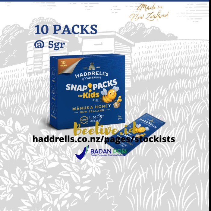 

Terlaris Haddrells Snap pack Manuka Honey UMF 10+ Travel pack Sachet On The Go SALE
