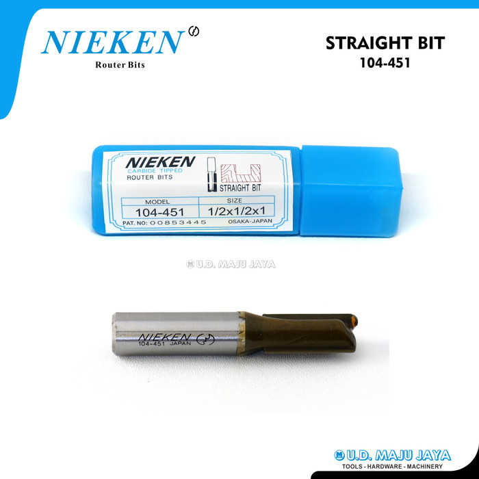TERBARU NIEKEN Router Bits 104-451 ( Mata Profil Lurus / Straight Bit 13mm )