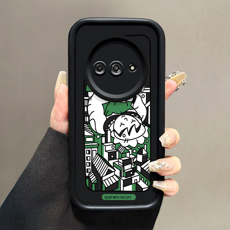 Casing Hp Untuk Xiaomi Redmi A3 A3x POCO C61 Case Casing Softcase silikon HP Kesing abstrak hitam da