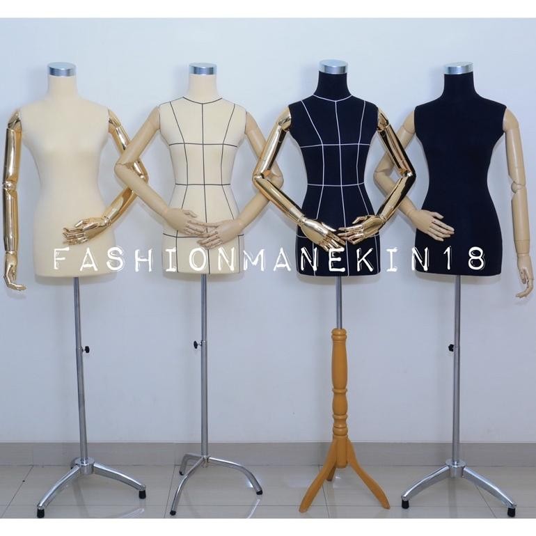 CR - MANEKIN TUSUK JARUM WANITA DEWASA TANGAN FLEXIBLE - PATUNG MENJAHIT / MEMBUAT BAJU FULL FOAM TU