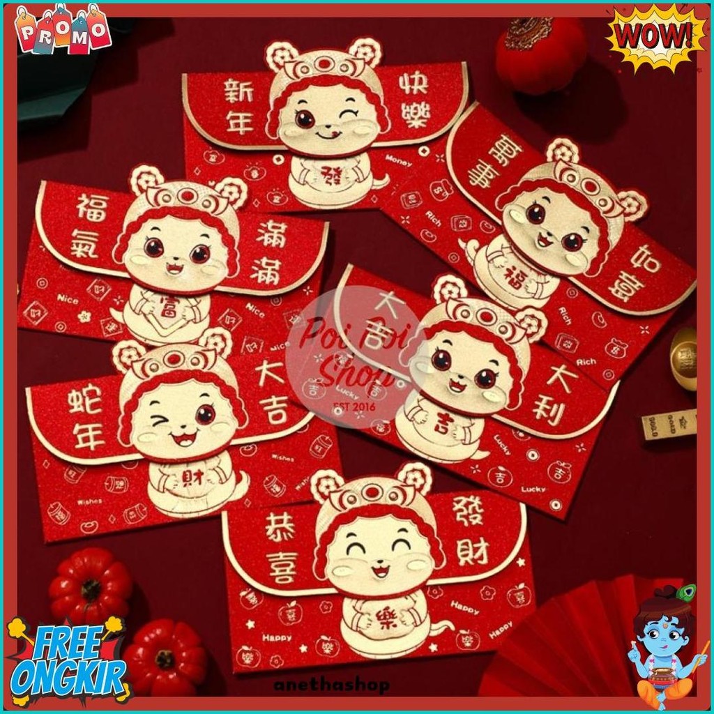 

Angpao Imlek Ular 2025 3D Rx Premium Glitter H Panjang Shio Ular Angpau Ampau Hongbao Kartun Grosir Murah Isi 6 Tebal Motif Karakter Berkualitas Bahan Terbaik (Order Sebelum Ketinggalan)