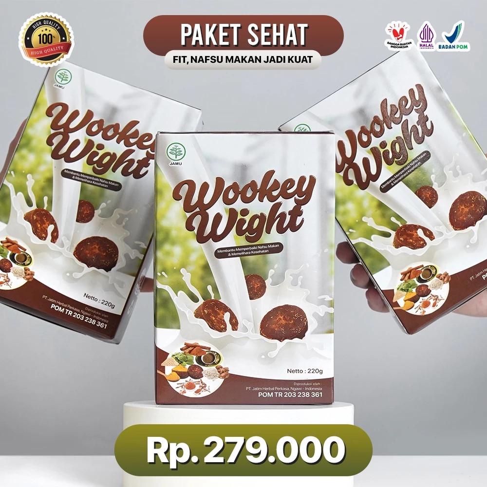 

Wookey Weight Asli - Susu Herbal Penggemuk dan Penambah Berat Badan 3 BOX