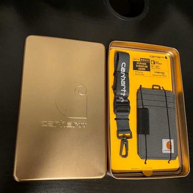 

TERBARU - Carhartt Nylon Duck ID Gray/ abu abu Card holder Lanyard 100% Original