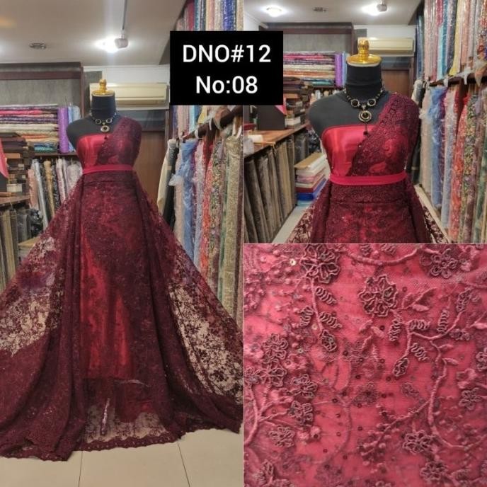 $+$+$+$+] kain Tile Brokat Bunga Akar Salur DNO#12 No:08