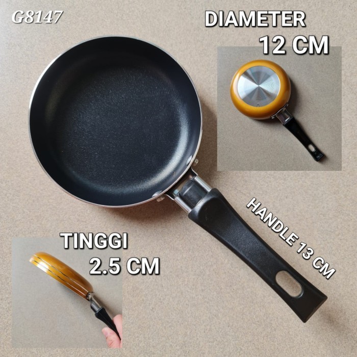 TERLARIS Alat Masak / Teflon / Wajan Anti Lengket Kecil 12 CM Fry Pan / Wok Pan G8147