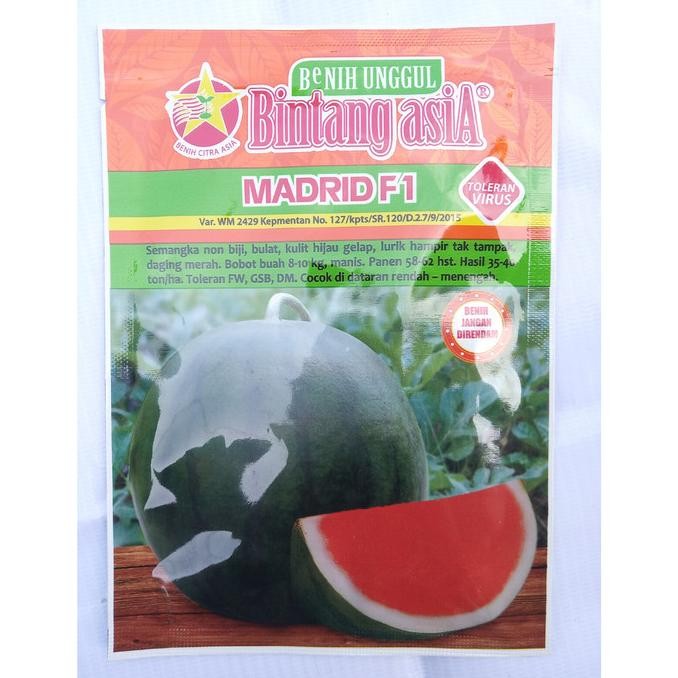 Benih MADRID F1 (20 Gram) - Bibit Semangka Merah Non Biji Bintang Asia