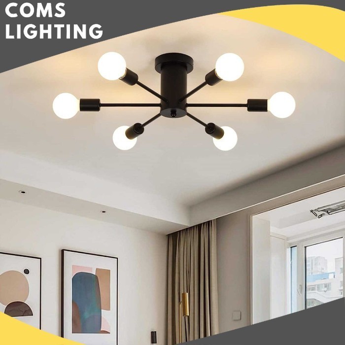 Unik Fitting Lampu Plafon Plapon Rumah Ceiling Light Lamp Cabang 6 E27